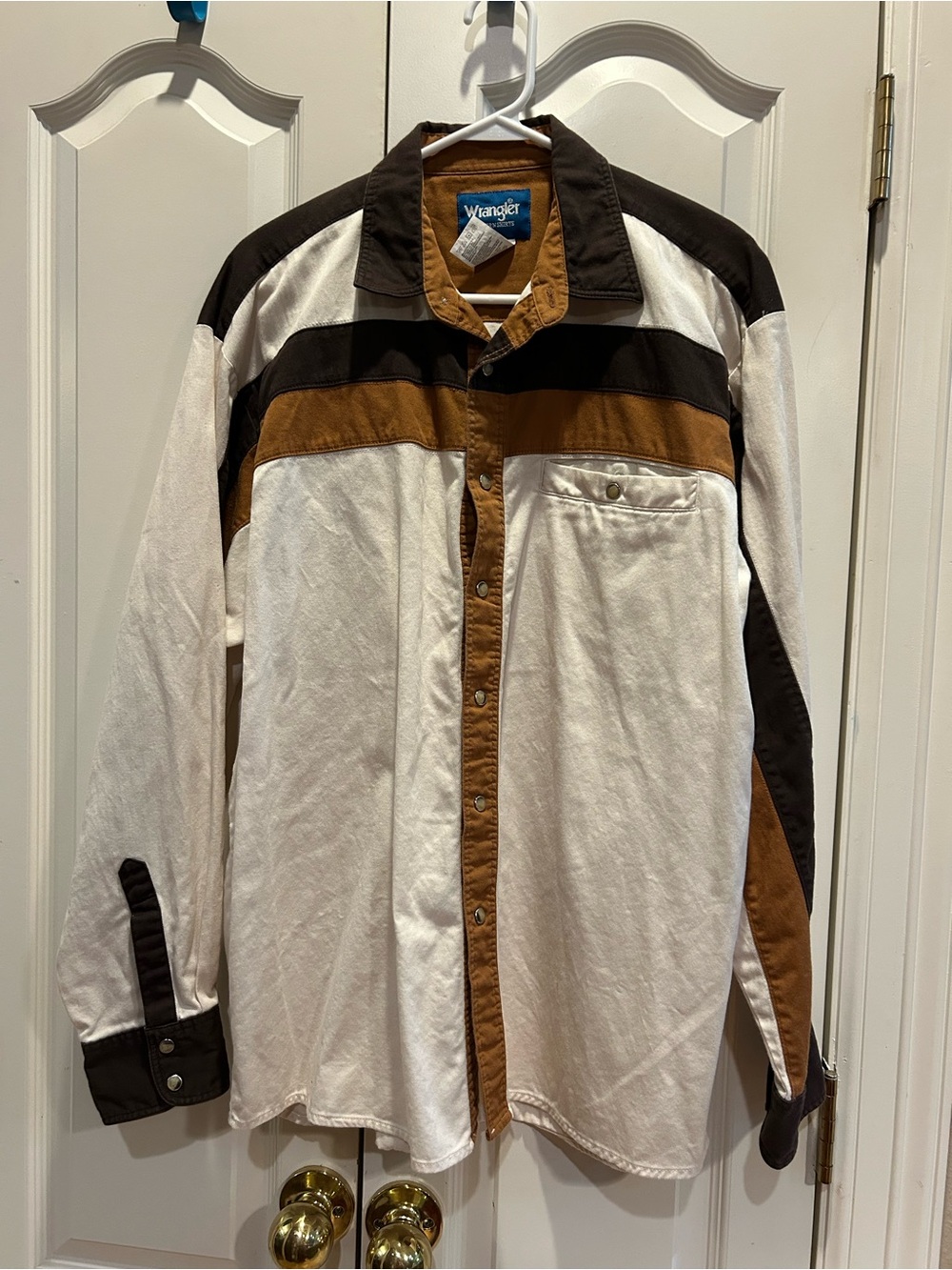 Wrangler men large vintage 90s pearl snap cowboy shirt